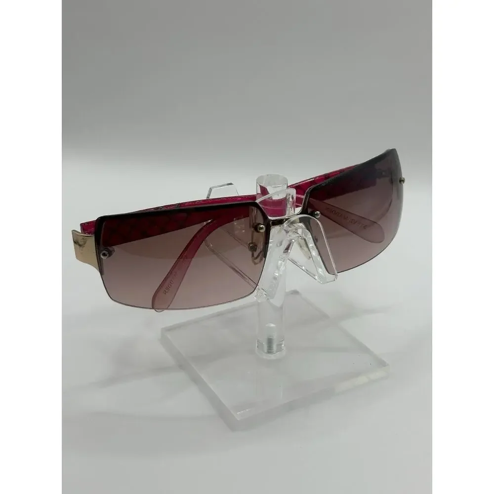 Steve Madden Shield Sunglasses Pink Gradient Rimless